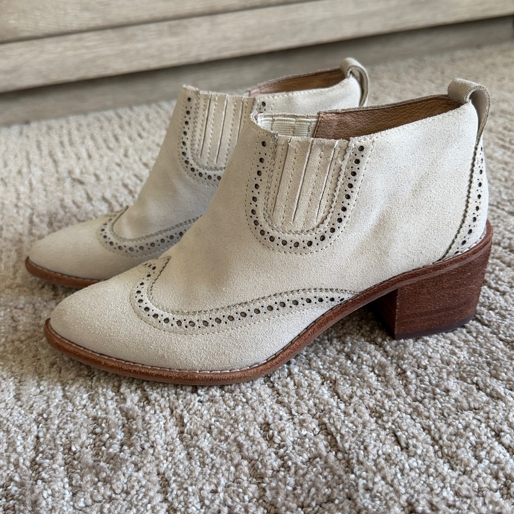 Madewell Cream Ankle Booties